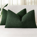 Bouclé Cushion Covers - Twin-Pack - Forest Green - 30cm x 50cm