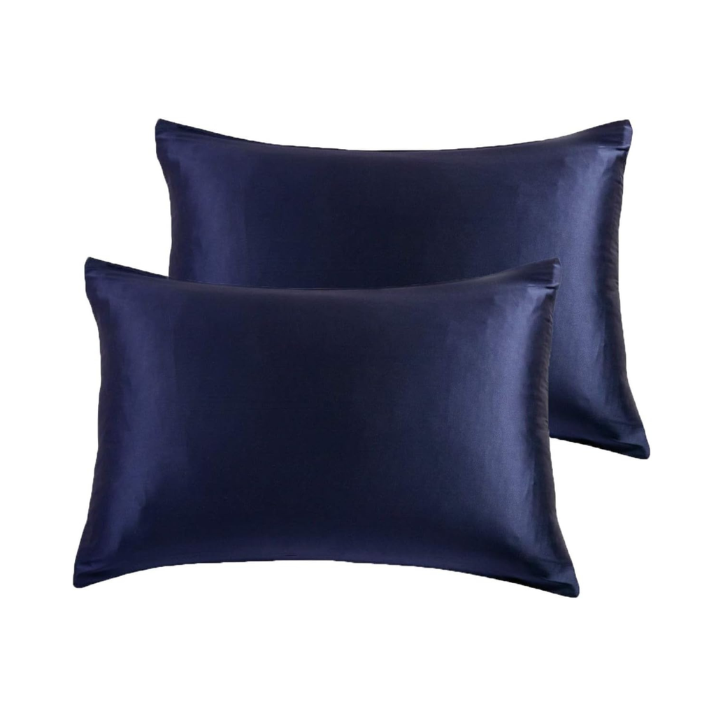 100% Mulberry Silk Pillowcase - Twin-Pack - Navy Blue
