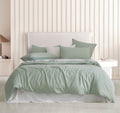 Vintage Washed Microfibre Quilt Cover Set - Sage