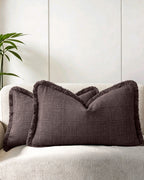 Linen-Look Cushion Covers - Twin-Pack - Brown, 30cm x 50cm
