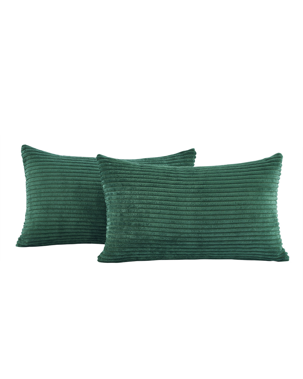 Corduroy Velvet Cushion Covers - Pack of 2 - Forest, 30cm x 50cm
