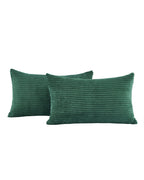 Corduroy Velvet Cushion Covers - Pack of 2 - Forest, 30cm x 50cm
