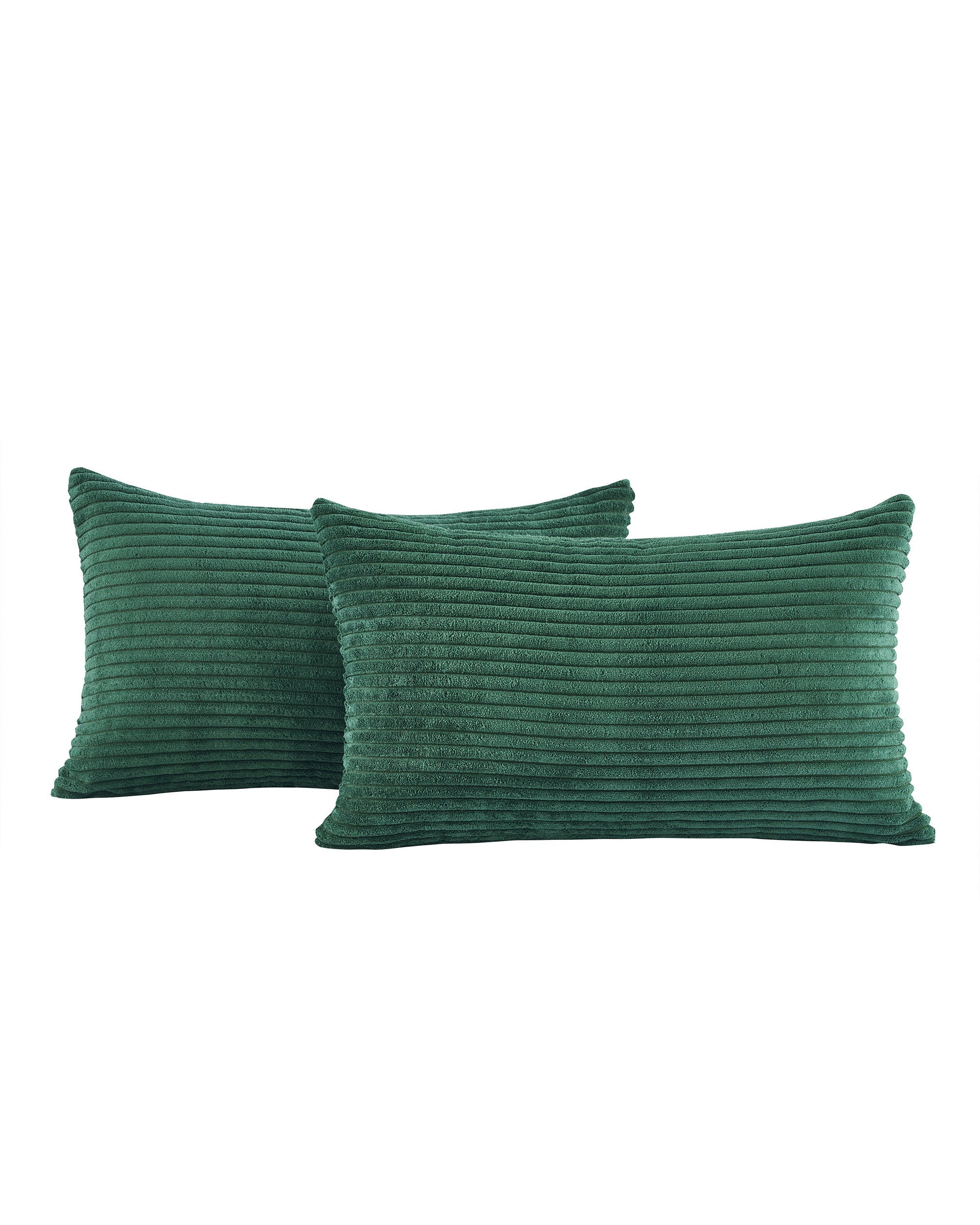 Corduroy Velvet Cushion Covers - Pack of 2 - Forest, 30cm x 50cm