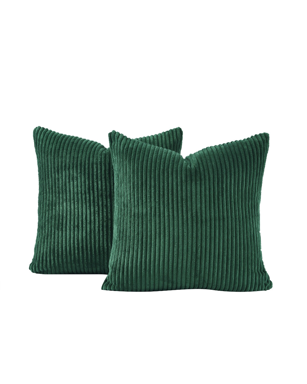 Corduroy Velvet Cushion Covers - Pack of 2 - Forest, 45cm x 45cm