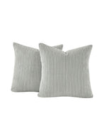 Corduroy Velvet Cushion Covers - Pack of 2 - Light Grey, 45cm x 45cm