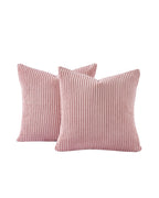 Corduroy Velvet Cushion Covers - Pack of 2 - Pink, 45cm x 45cm