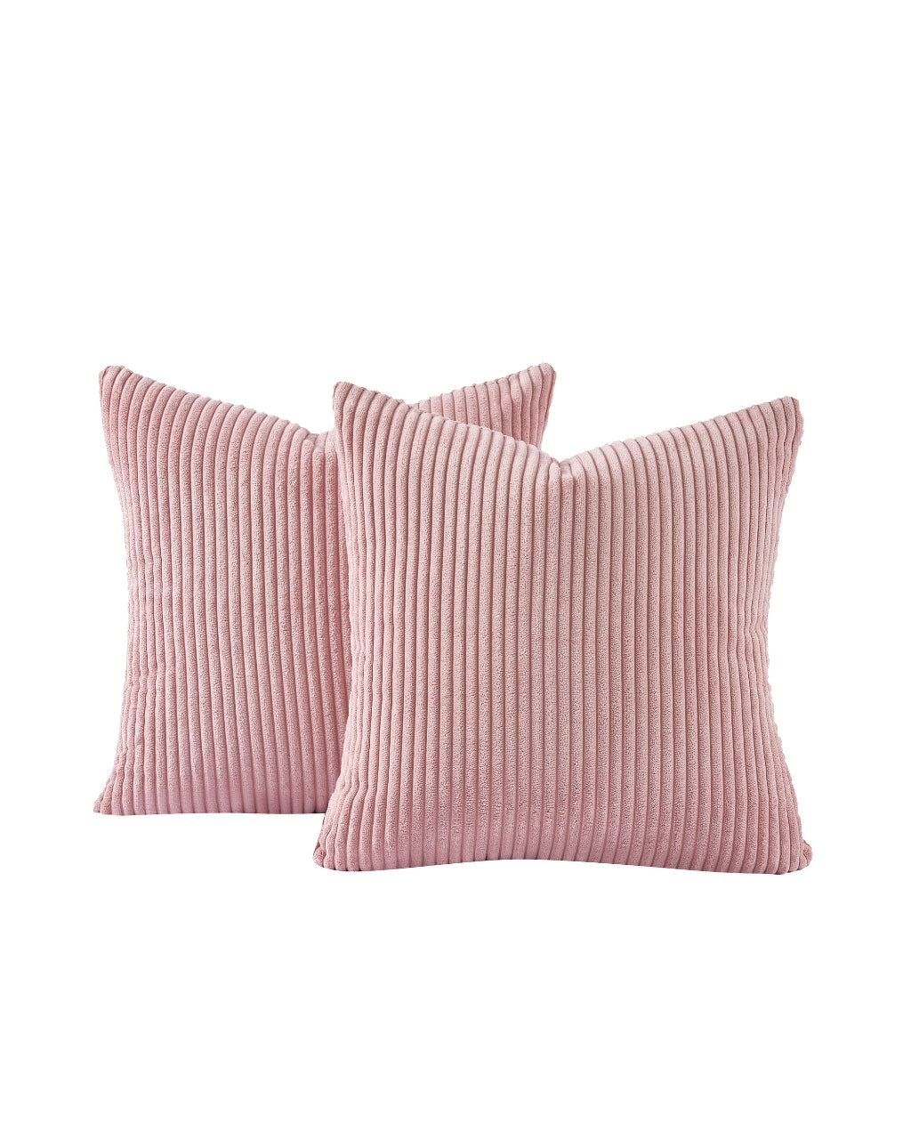 Corduroy Velvet Cushion Covers - Pack of 2 - Pink, 45cm x 45cm