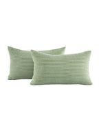 Corduroy Velvet Cushion Covers - Pack of 2 - Sage, 30cm x 50cm