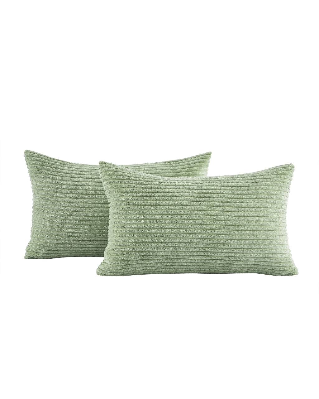 Corduroy Velvet Cushion Covers - Pack of 2 - Sage, 30cm x 50cm