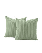 Corduroy Velvet Cushion Covers - Pack of 2 - Sage, 45cm x 45cm