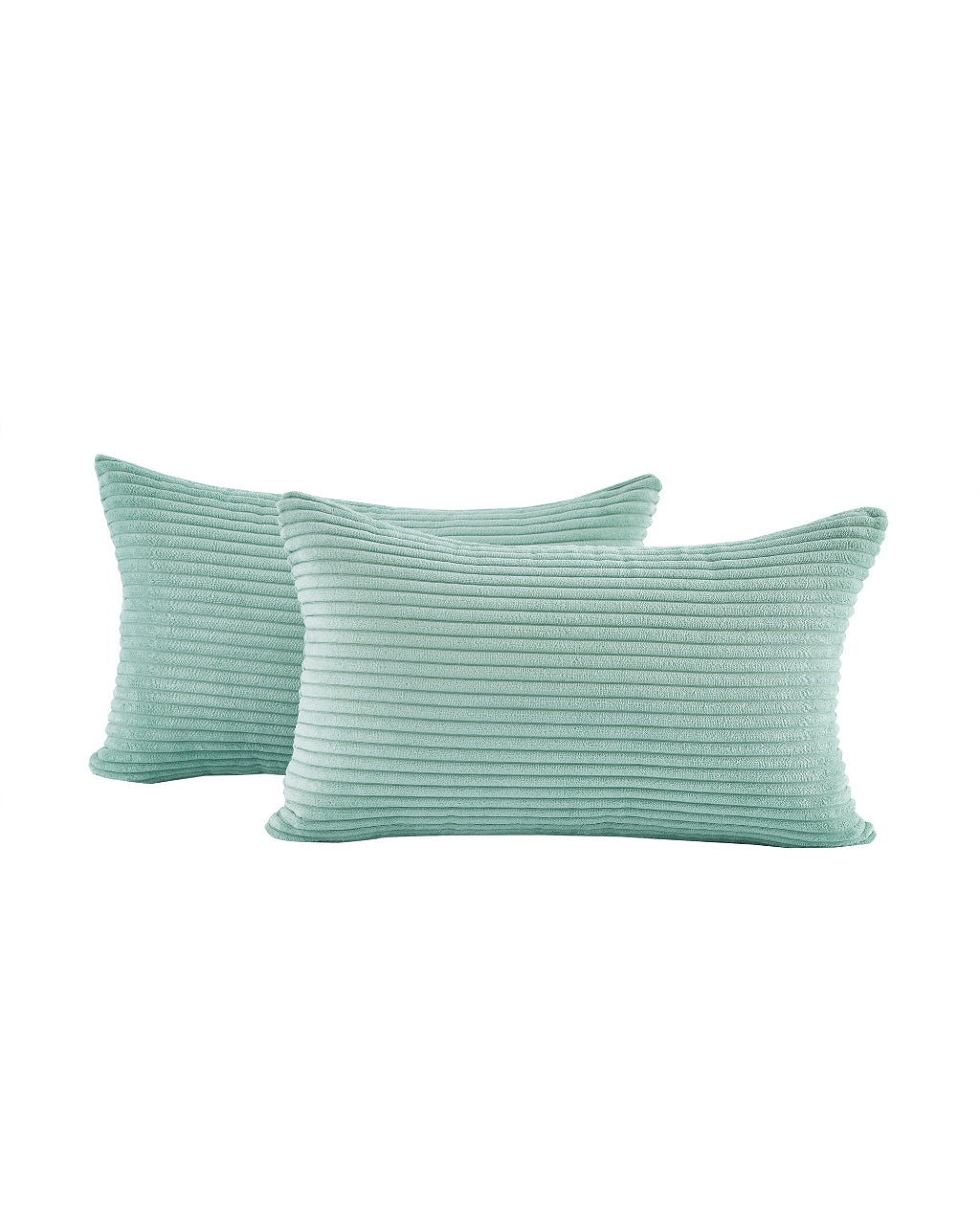 Corduroy Velvet Cushion Covers - Pack of 2 - Seafoam, 30cm x 50cm