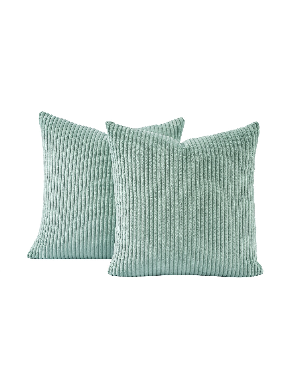 Corduroy Velvet Cushion Covers - Pack of 2 - Seafoam, 45cm x 45cm
