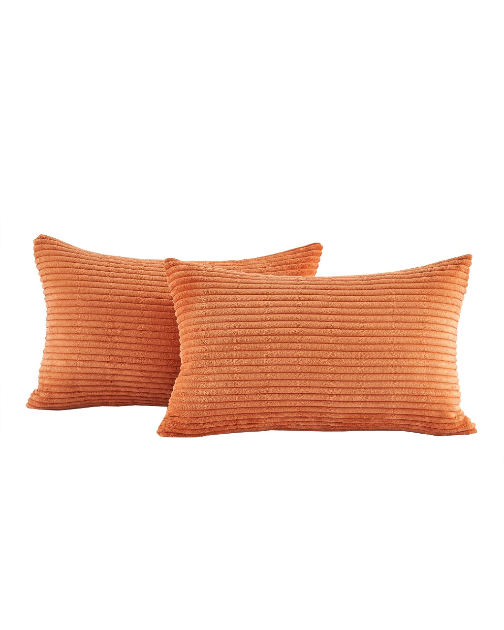 Corduroy Velvet Cushion Covers - Pack of 2 - Terracotta, 30cm x 50cm