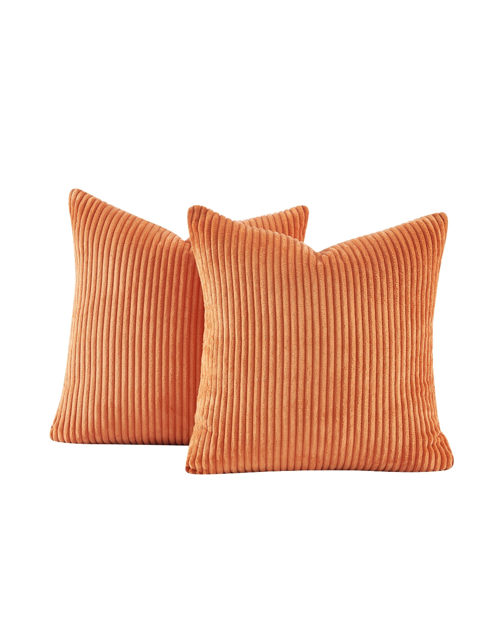 Corduroy Velvet Cushion Covers - Pack of 2 - Terracotta, 45cm x 45cm