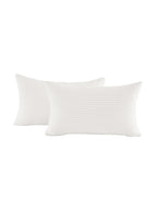 Corduroy Velvet Cushion Covers - Pack of 2 - White, 30cm x 50cm