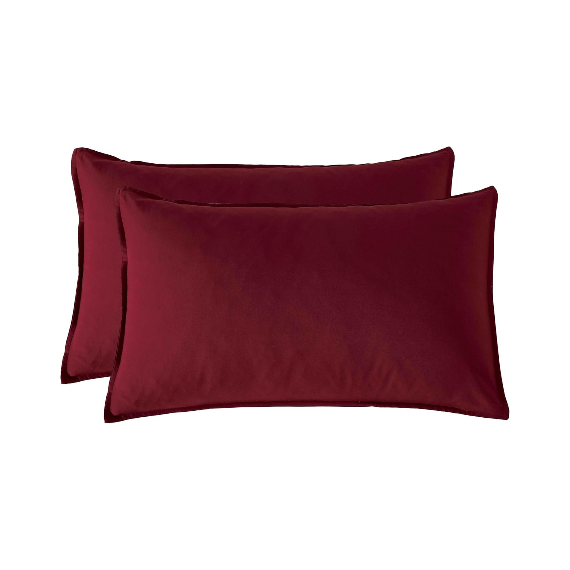 Vintage Washed Microfibre Standard Pillowcases - Twin-Pack - Burgundy