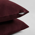 Velvet European Pillowcases - Twin-Pack - Burgundy - 65*65cm
