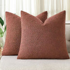 Bouclé Cushion Covers - Twin-Pack - Brick - 45cm x 45cm