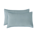 Vintage Washed Microfibre Standard Pillowcases - Twin-Pack - Blue