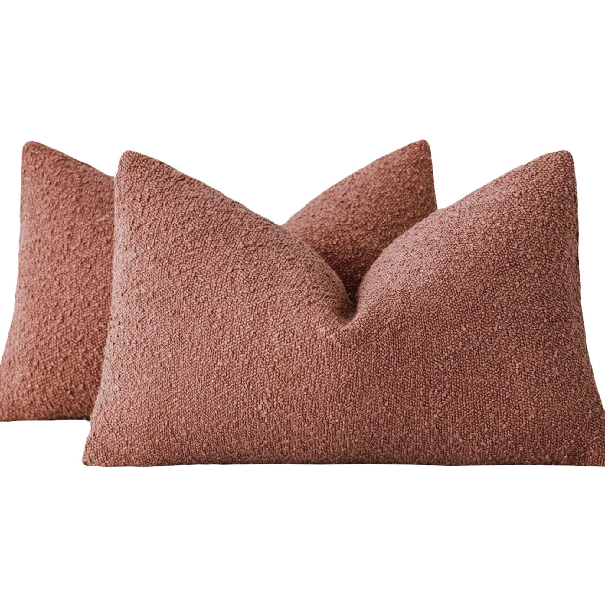 Bouclé Cushion Covers - Twin-Pack - Brick - 30cm x 50cm