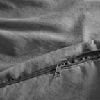 Vintage Washed Microfibre Quilt Cover Set - Grey