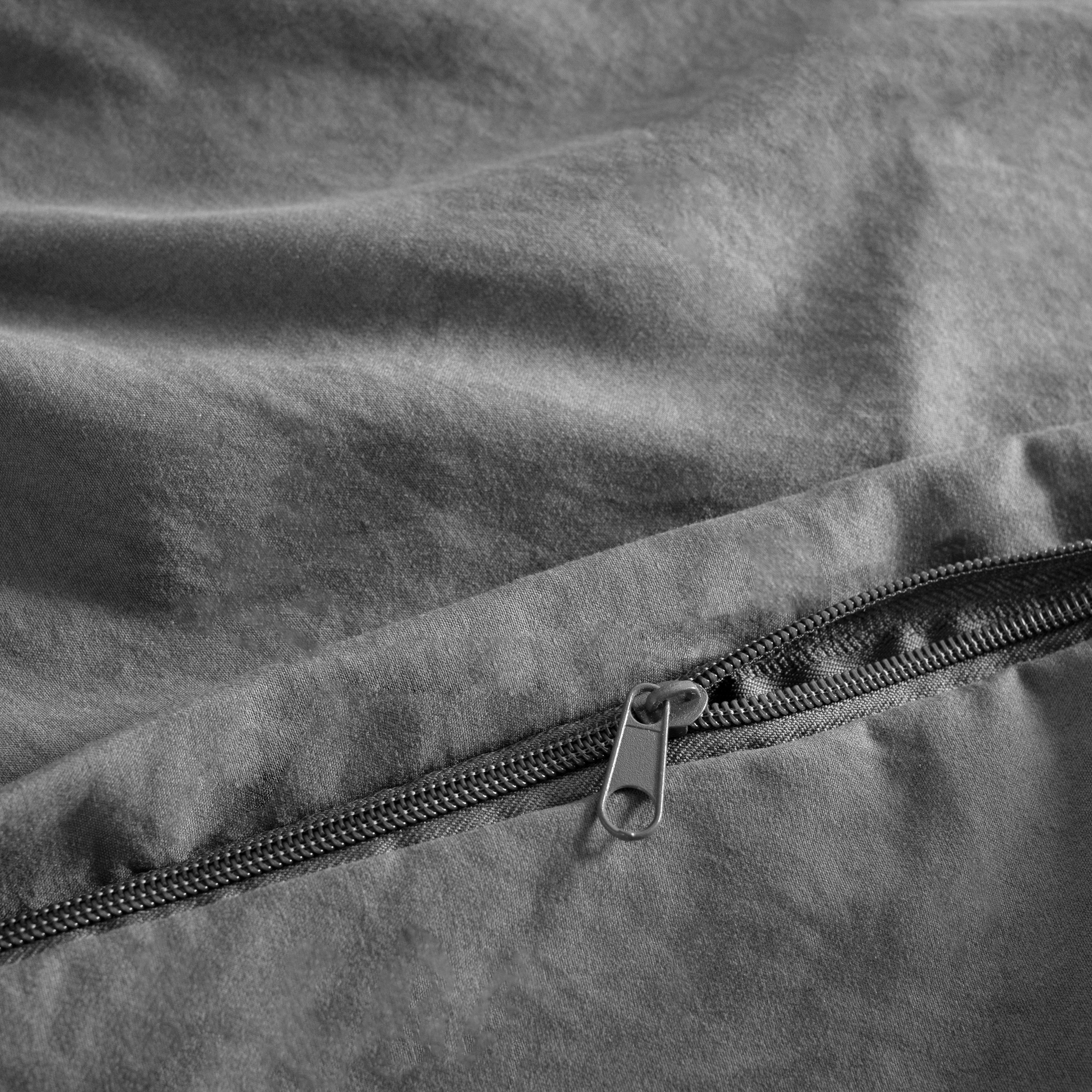 Vintage Washed Microfibre Quilt Cover Set - Grey