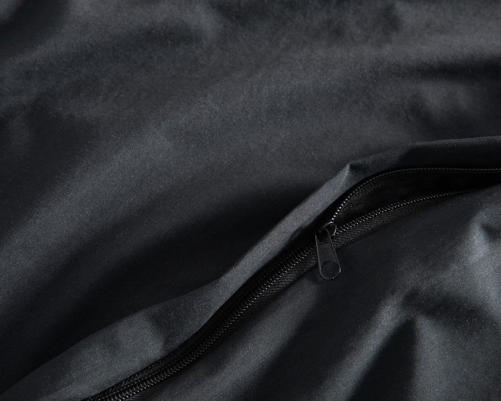 Vintage Washed Microfibre Quilt Cover Set - Black