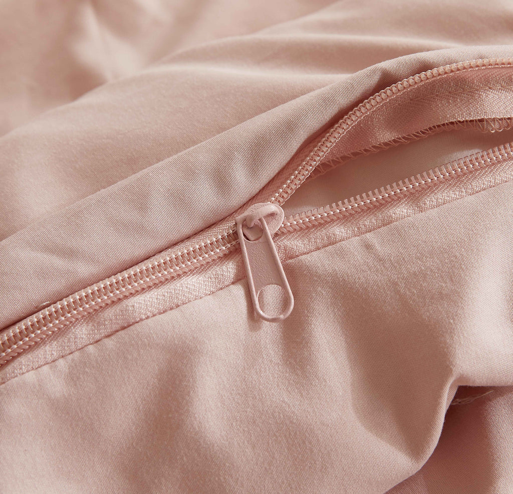 Vintage Washed Microfibre Quilt Cover Set - Pink