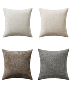 Chenille Grid Cushion Covers - Pack of 4 - Mix of Grey, 45cm x 45cm