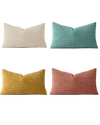 Chenille Grid Cushion Covers - Pack of 4 - Rainbow, 30cm x 50cm