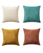 Chenille Grid Cushion Covers - Pack of 4 - Rainbow, 45cm x 45cm