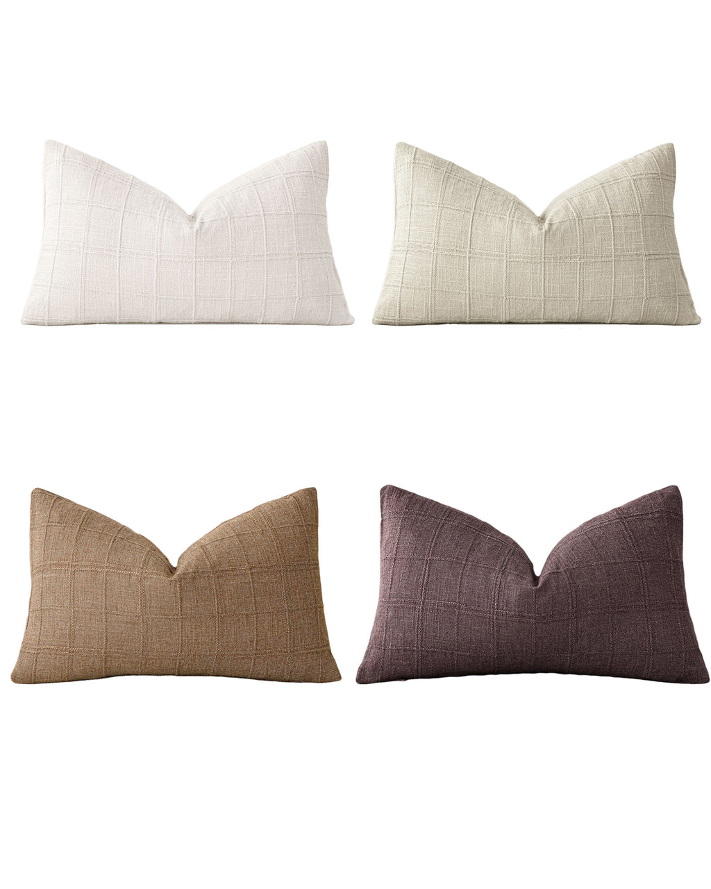 Linen-Look Cushion Covers - Pack of 4 - Earthy Neutrals, 30cm x 50cm