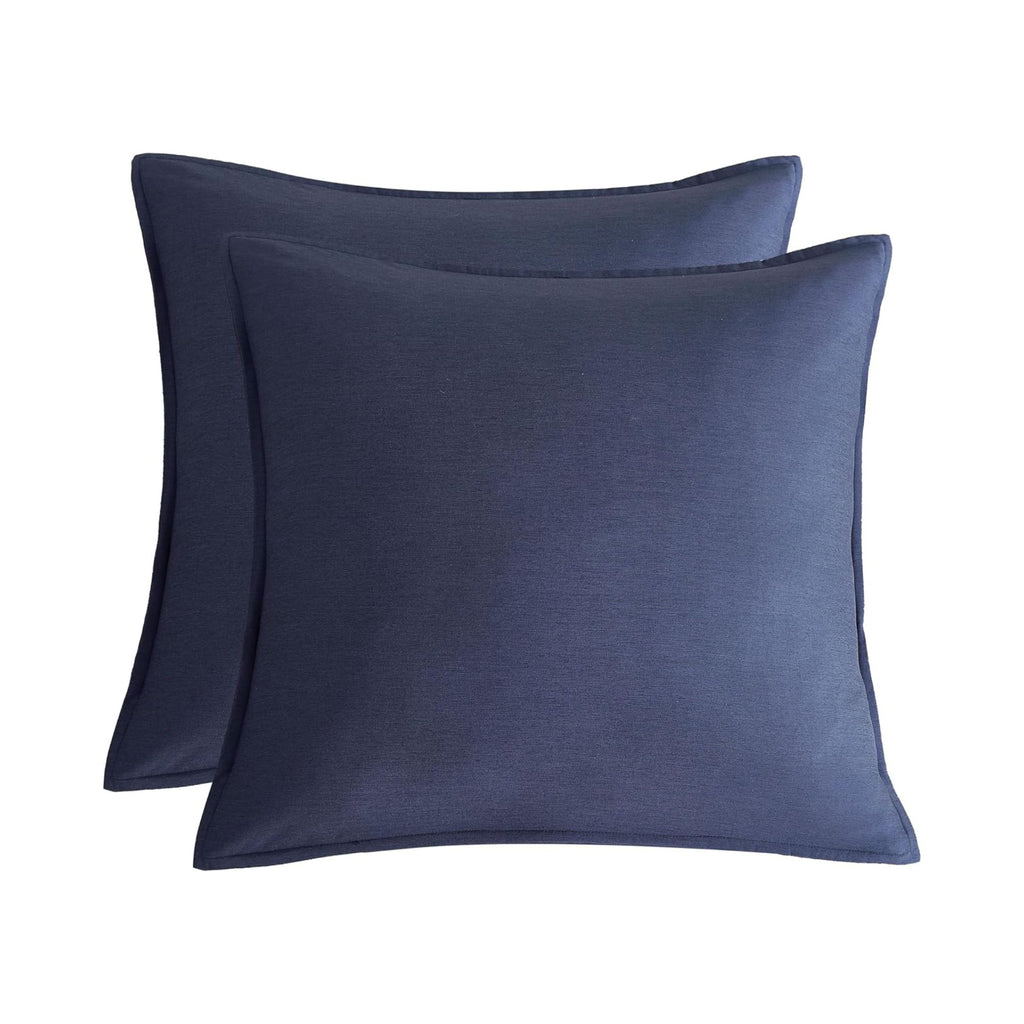 Bamboo Microfibre European Pillowcases - One Pair - Navy Blue
