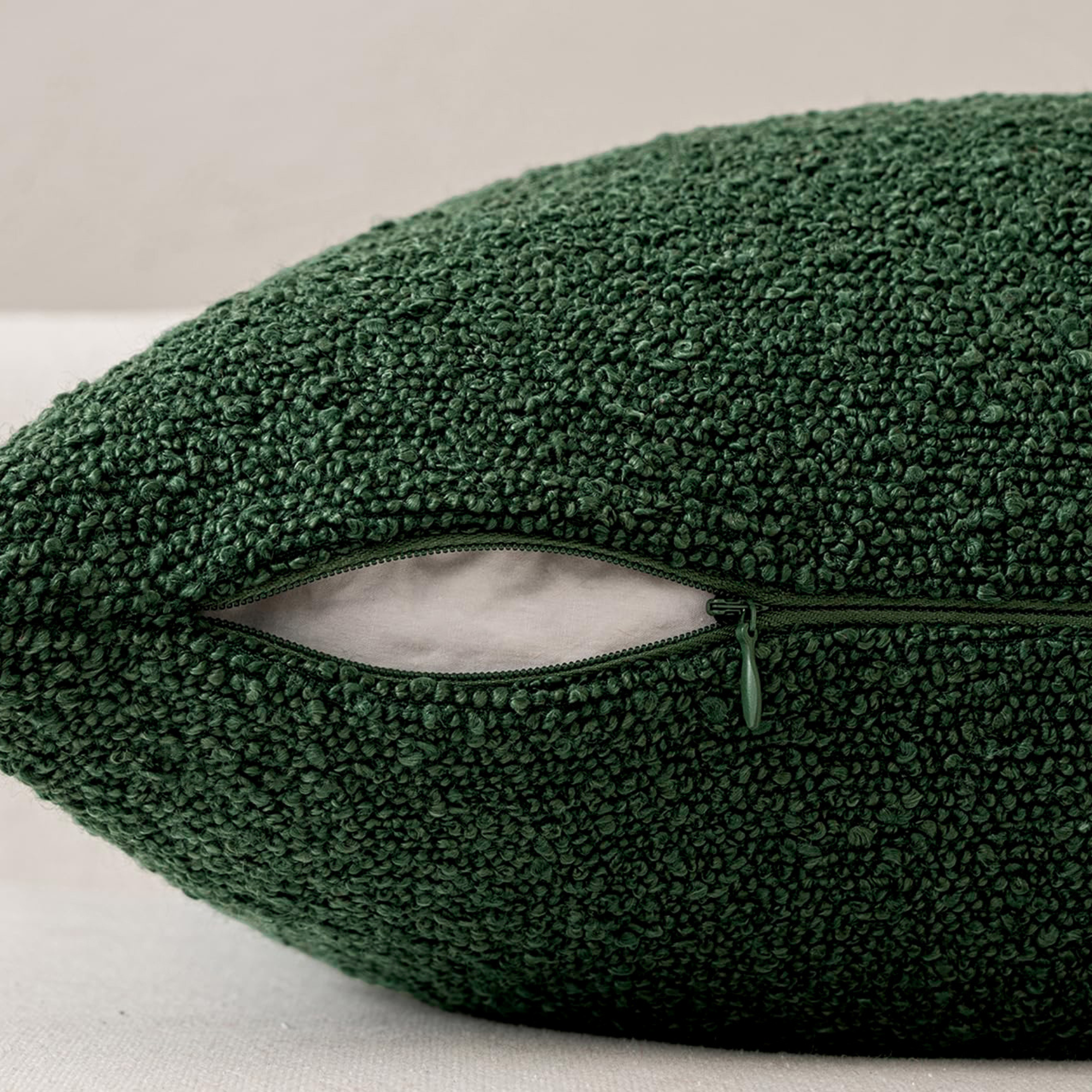 Bouclé Cushion Covers - Twin-Pack - Forest Green - 30cm x 50cm