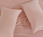 Vintage Washed Microfibre Quilt Cover Set - Pink