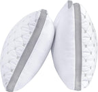 Premium Twin-Pack Bamboo Cooling Plush Down-Like Pillows - Medium to High Profile (2 Pcs) - with Free 2 Quilted Pillow Protectors