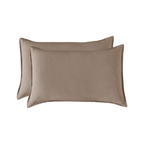 Vintage Washed Microfibre Standard Pillowcases - Twin-Pack - Truffle