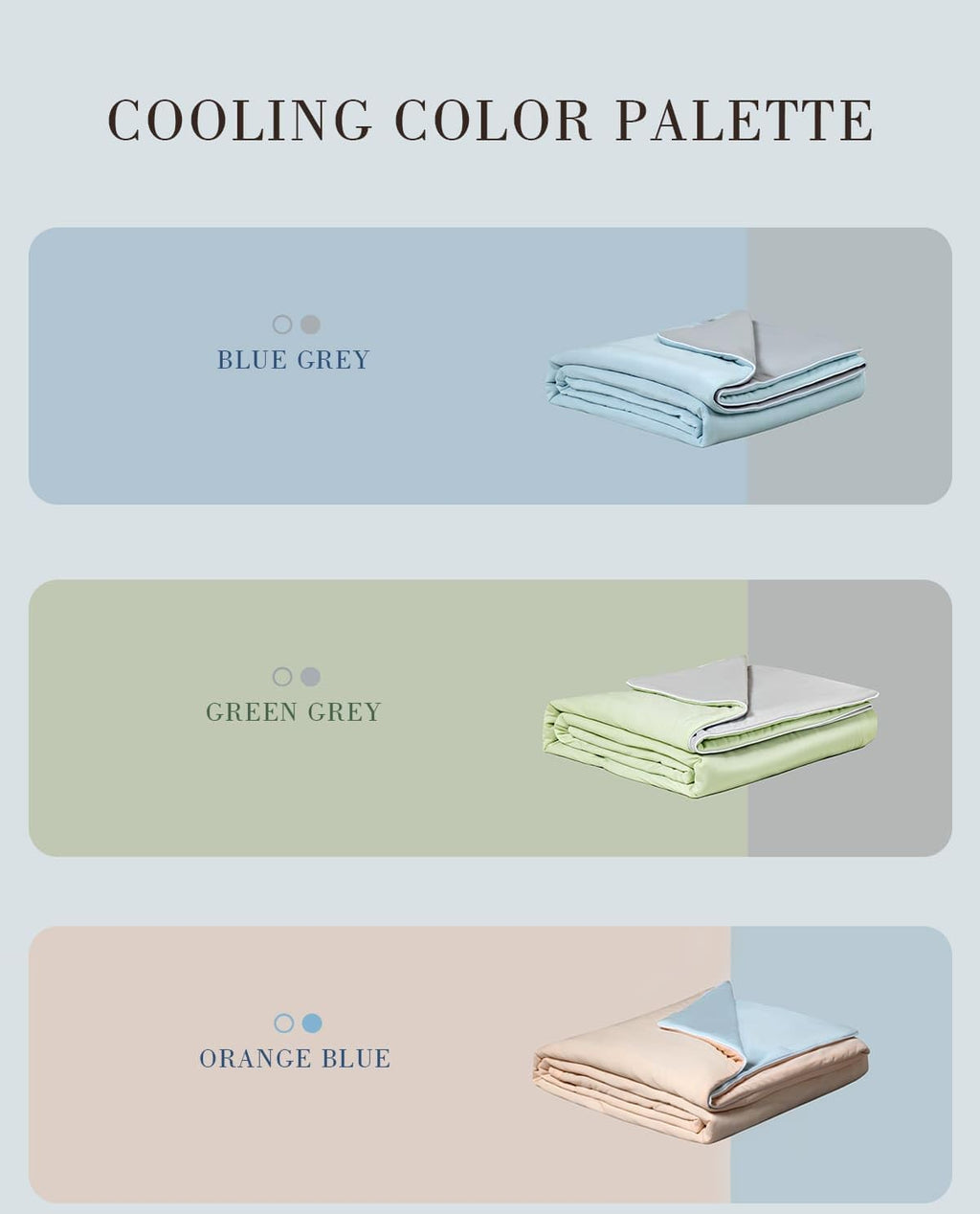 Ice Cooling Reversible Comforter/Blanket/Quilt - Green and Grey
