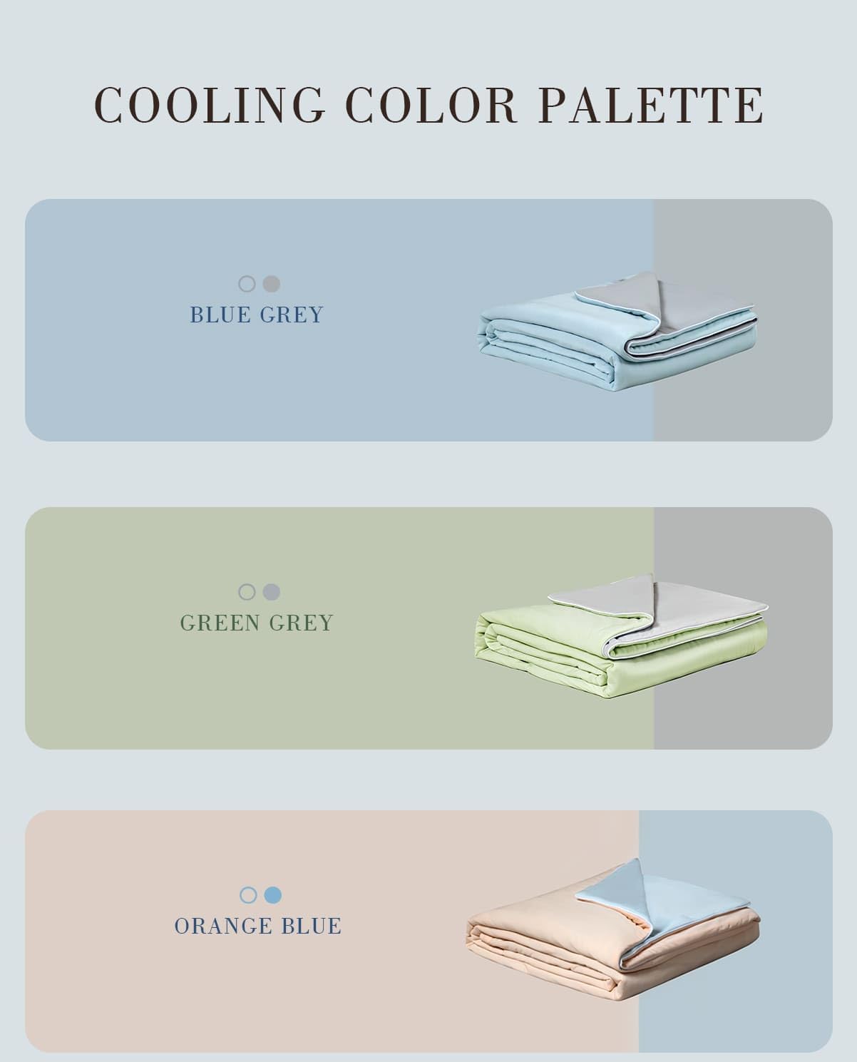 Ice Cooling Reversible Comforter/Blanket/Quilt - Green and Grey