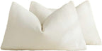 Chenille Grid Cushion Covers - Pack of 2 - Ivory, 30cm x 50cm