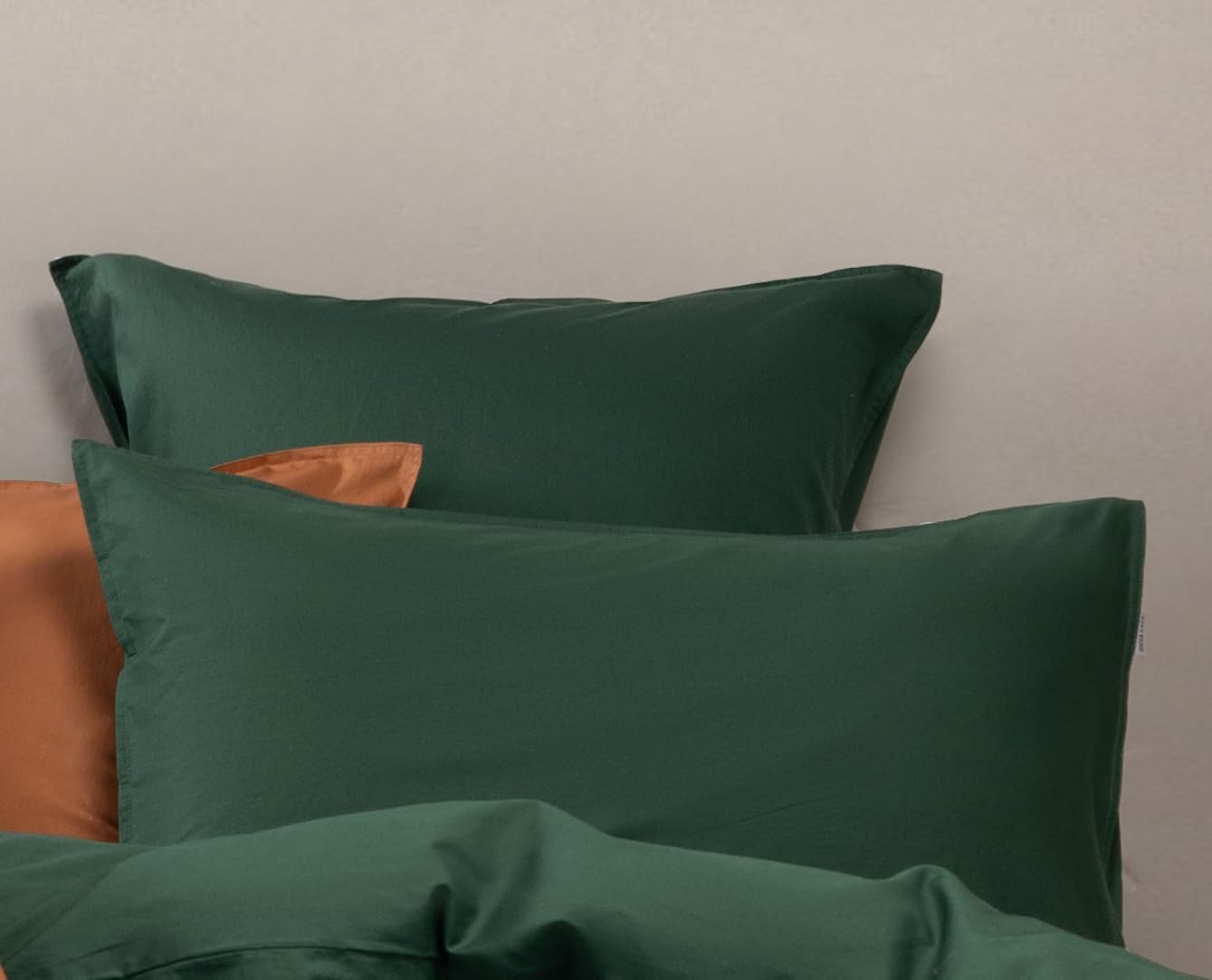 Vintage Washed Cotton Standard Pillowcases - Twin-Pack - Forest Green
