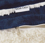 2-in-1 Teddy Sherpa Quilt Cover Set & Blanket - Navy Blue