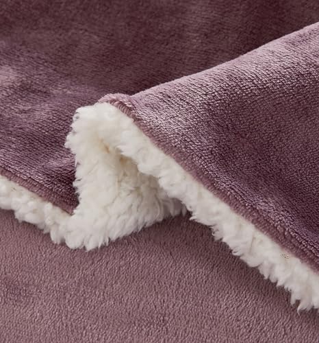 2-in-1 Teddy Sherpa Quilt Cover Set & Blanket - Mauve