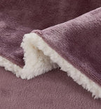 2-in-1 Teddy Sherpa Quilt Cover Set & Blanket - Mauve