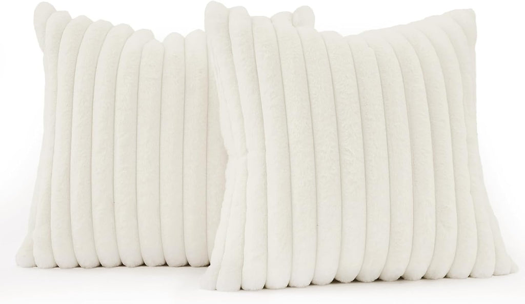 Faux Fur European Pillowcases - Snow - 65x65cm
