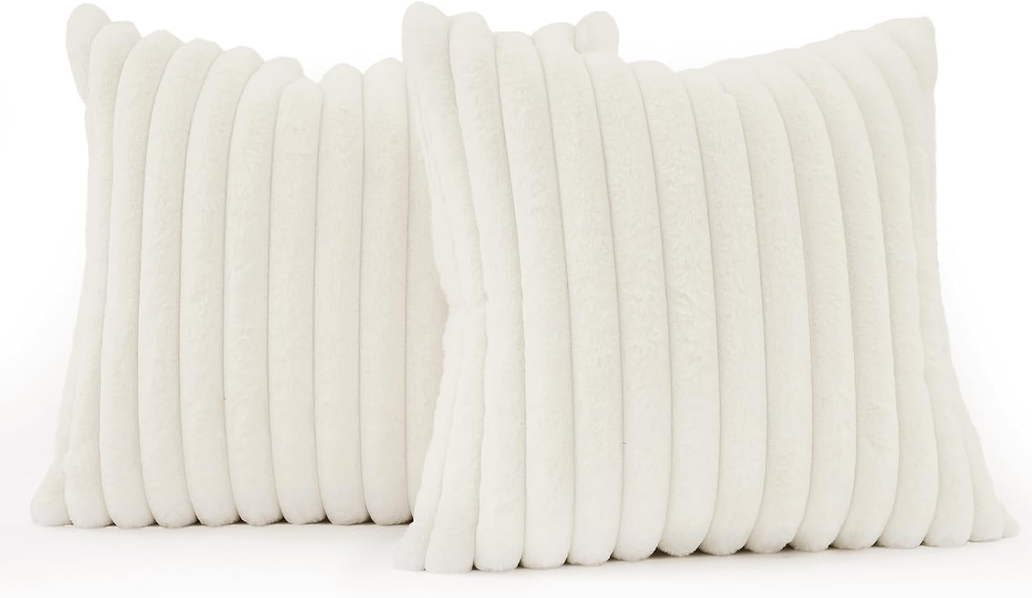 Faux Fur European Pillowcases - Snow - 65x65cm