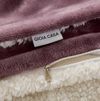 2-in-1 Teddy Sherpa Quilt Cover Set & Blanket - Mauve