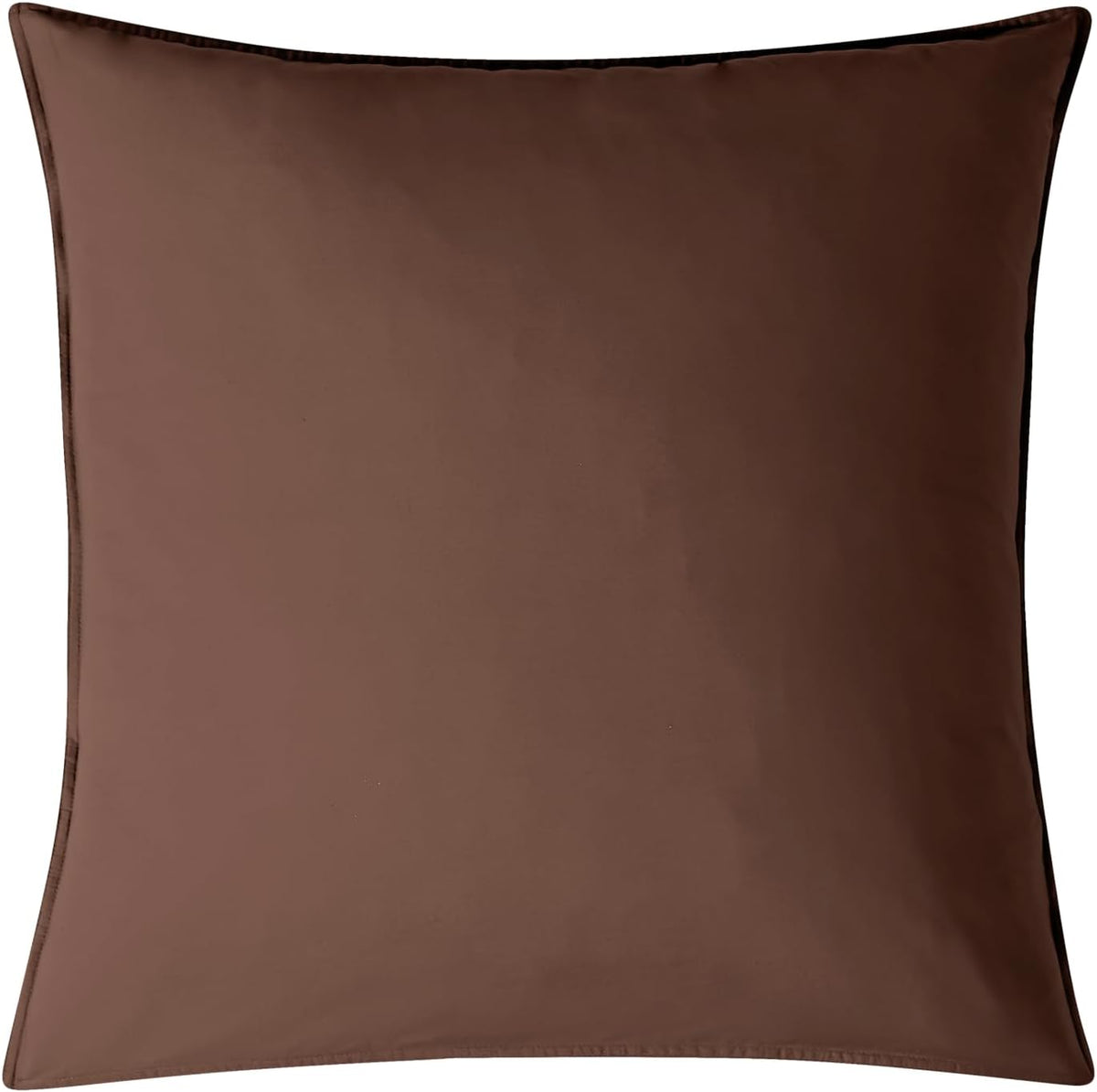 Vintage Washed Cotton European Pillowcases - Dark Brown