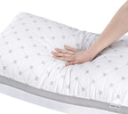 Premium Twin-Pack Bamboo Cooling Plush Down-Like Pillows - Medium to High Profile (2 Pcs) - with Free 2 Quilted Pillow Protectors