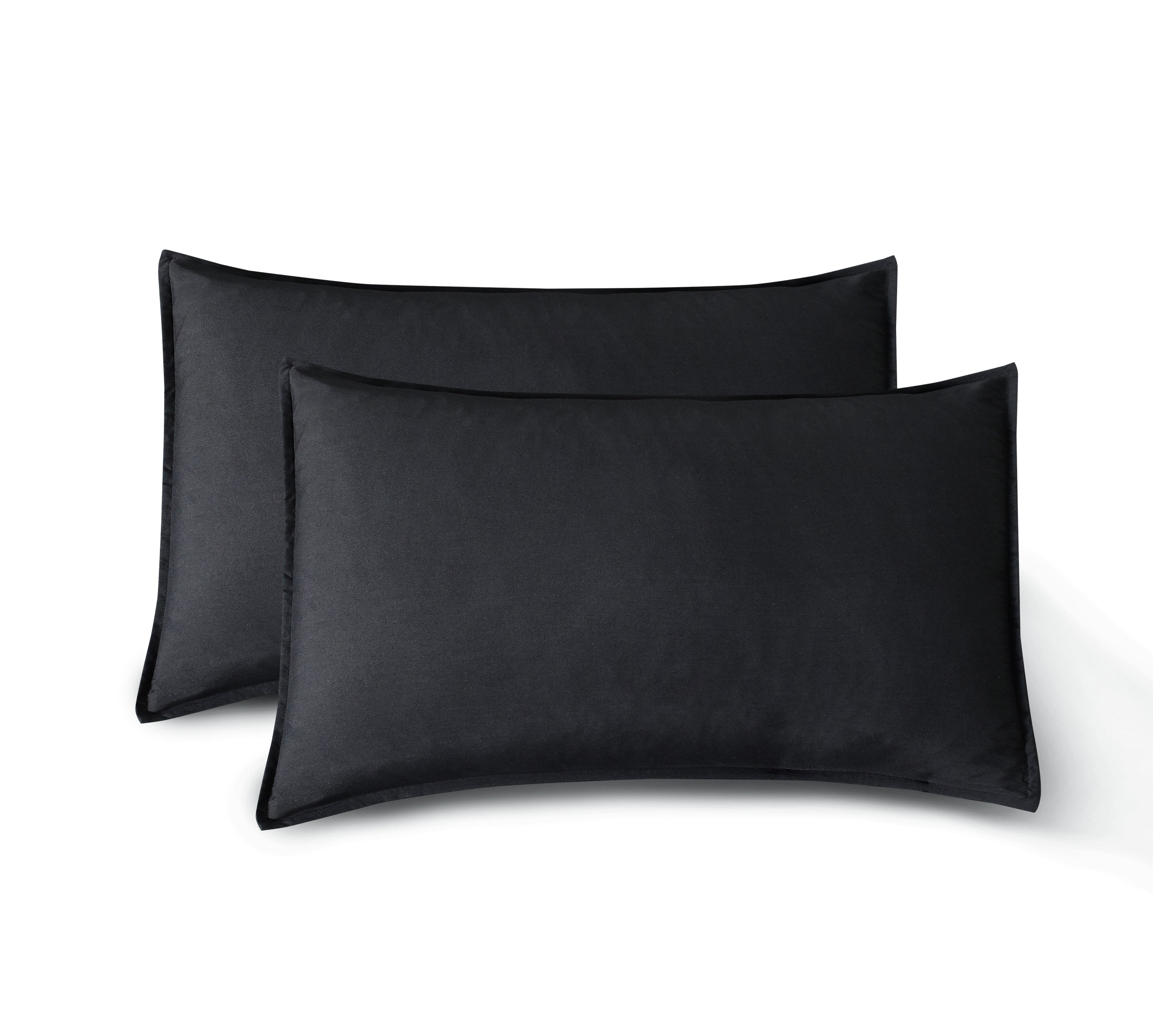 Vintage Washed Microfibre Quilt Cover Set - Black